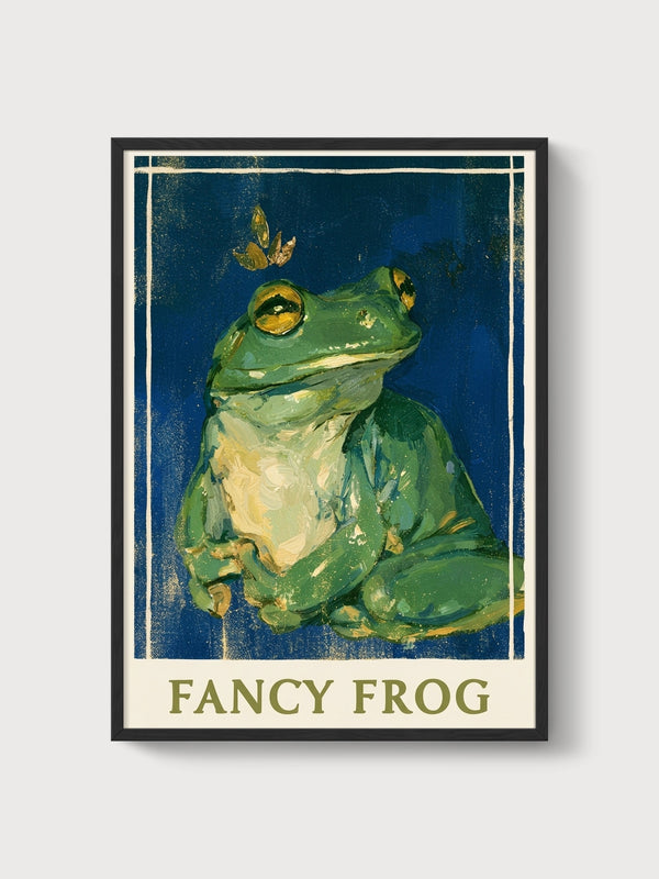 Fancy Frog Poster poster in black frame