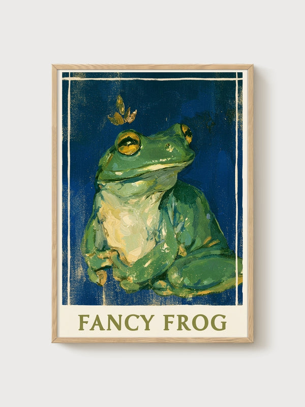 Fancy Frog Poster poster in oak frame