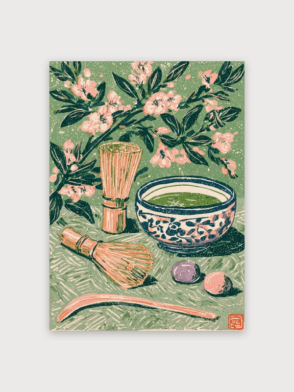 Matcha Tea Ceremony Floral Study - Digital Download