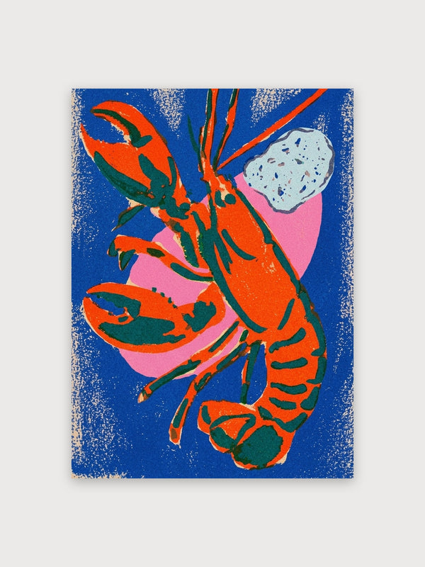 Pop Art Lobster Orange Blue - Digital Download