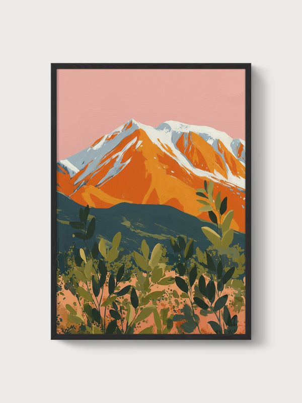 Mountain Wall Art poster in black frame