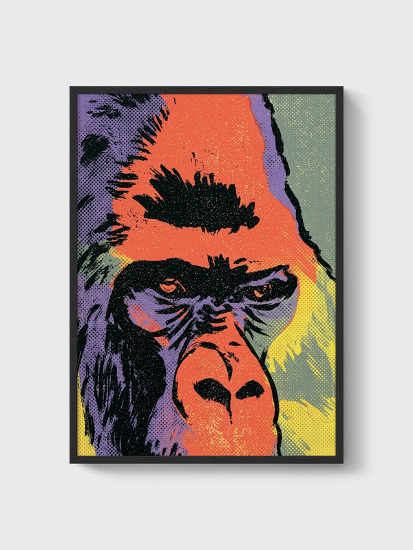Pop Art Gorilla Poster poster in black frame