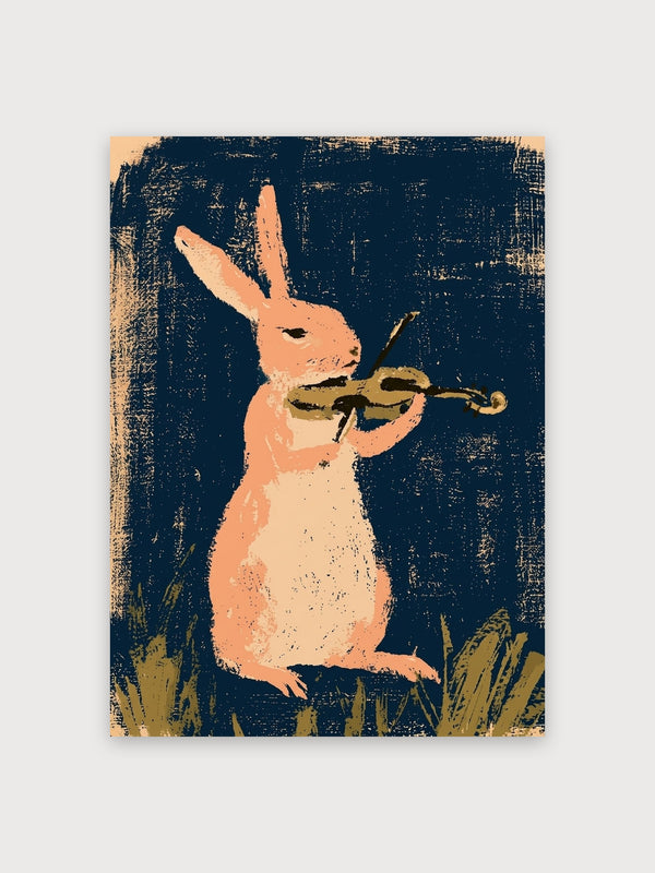 Retro Rabbit Violinist - Digital Download