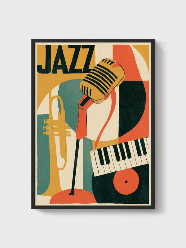 Bauhaus Jazz Poster poster in black frame