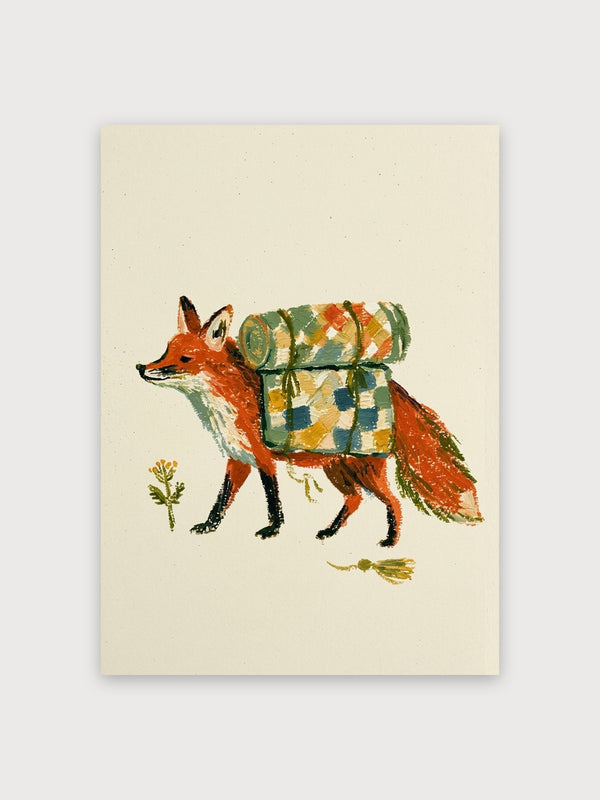 Fox With Patchwork Backpack - Digital Download
