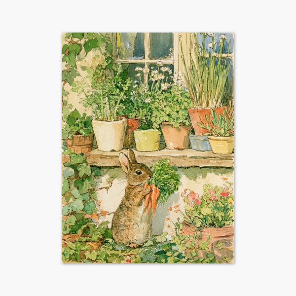 Rabbit Wall Art Watercolor Painting art print