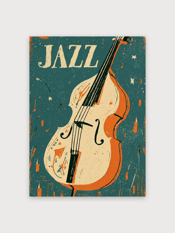 Jazz Cello Retro Vintage Poster - Digital Download