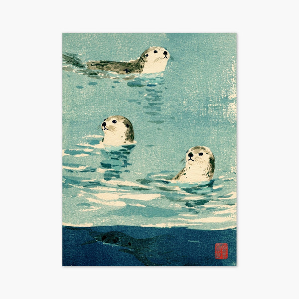 Seal Print Watercolor Ocean Art art print