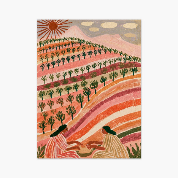 Terraced Hillside Painting art print