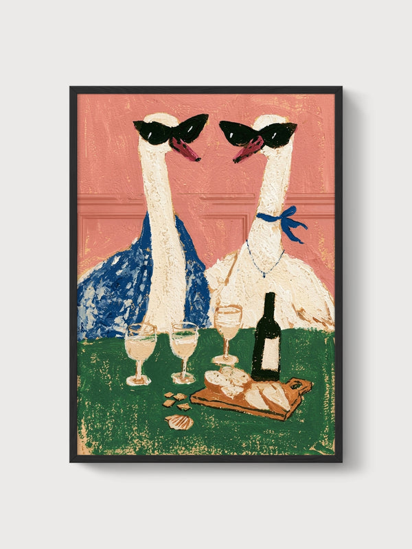 Wine Poster poster in black frame