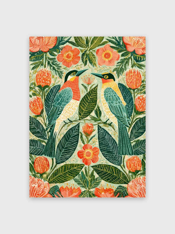 Birds Among Orange Flowers - Digital Download