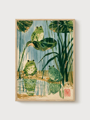 Frog Pond Poster poster in oak frame