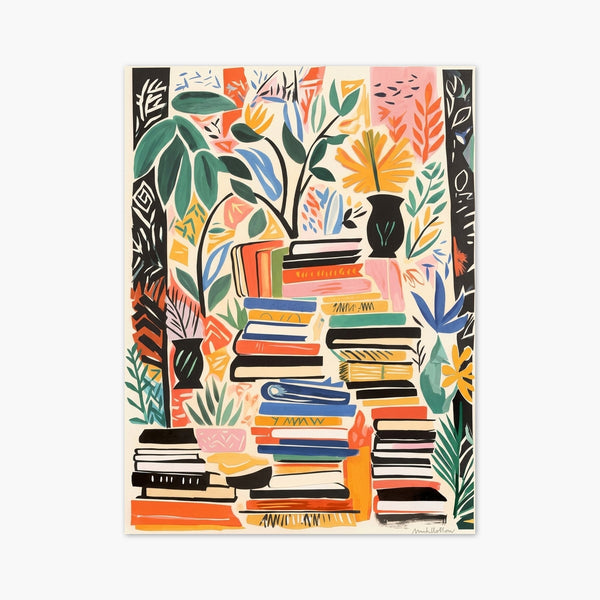 Plants and Books Wall Art art print