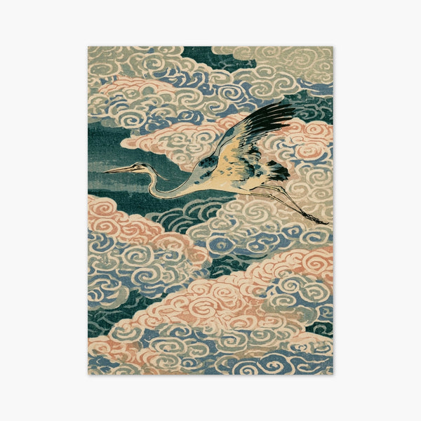 Crane Ukiyo E Wall Art art print
