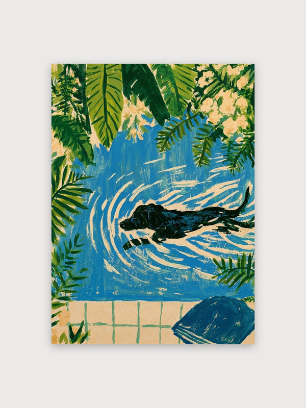 Retro Crocodile River Palms - Digital Download