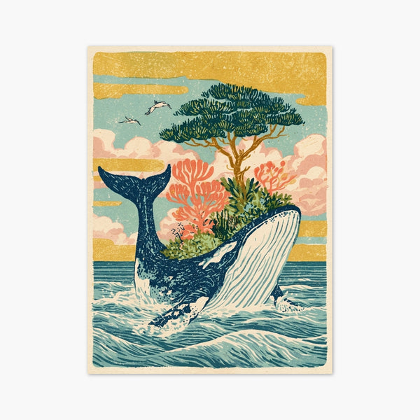 Whale Ocean Wall Art art print
