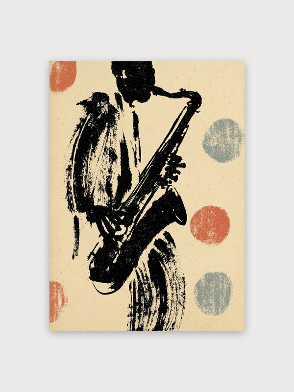 Vintage Jazz Saxophonist Poster - Digital Download