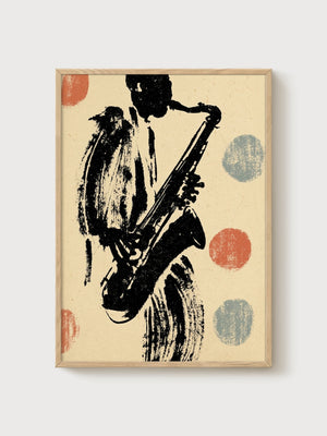 Jazz Poster poster in oak frame