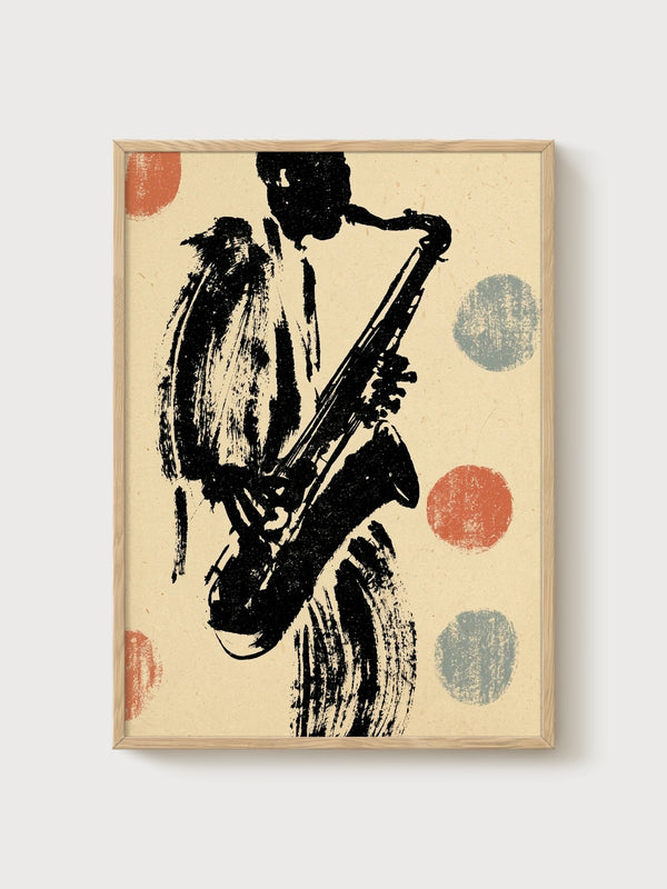 Jazz Poster poster in oak frame