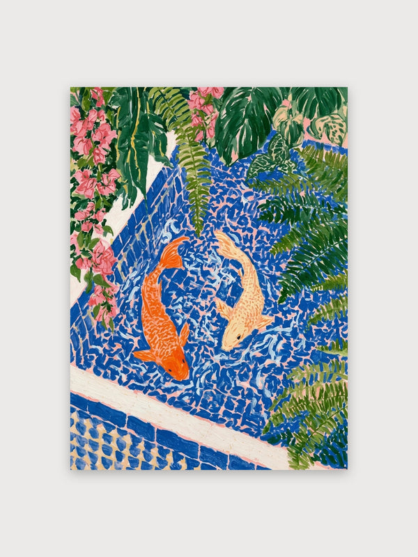 Koi Pond Garden Botanical - Digital Download