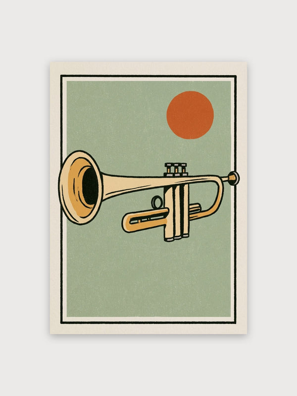 Retro Trumpet Sun Minimalist - Digital Download