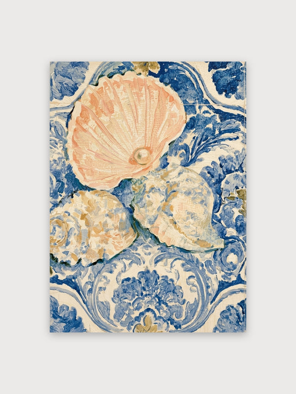 Art Nouveau Shell Ocean Watercolor - Digital Download