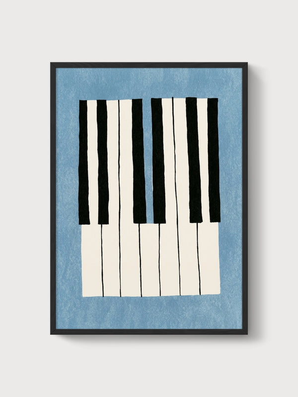 Piano Keys Bauhaus Print poster in black frame