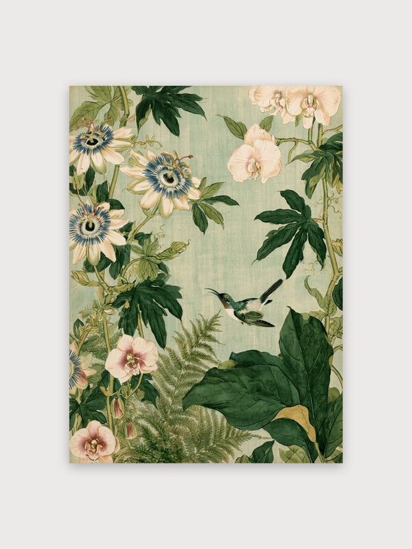 Vintage Botanical Garden Hummingbird - Digital Download