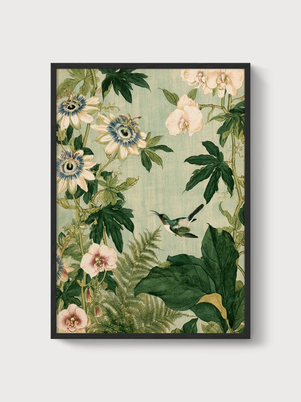 Art Nouveau Botanical Print poster in black frame