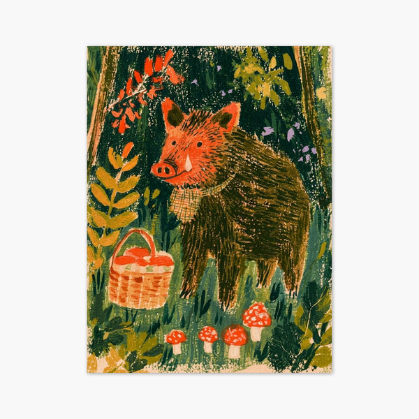 Woodland Boar Wall Art art print