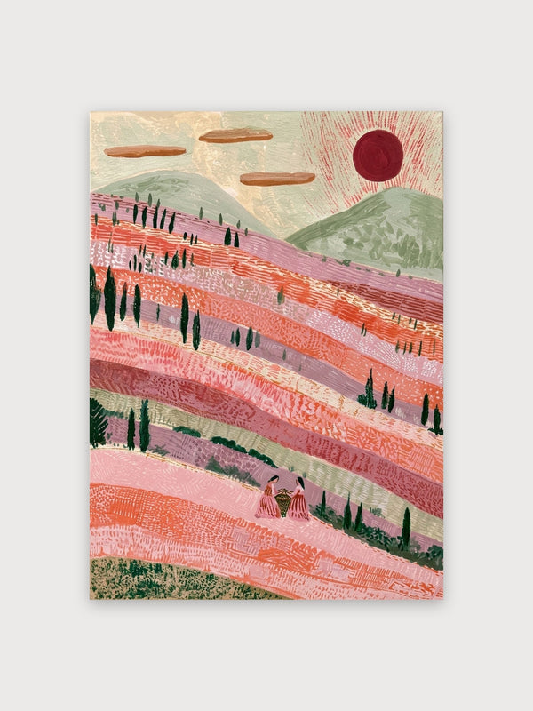 Tuscan Hillside Landscape Modern - Digital Download