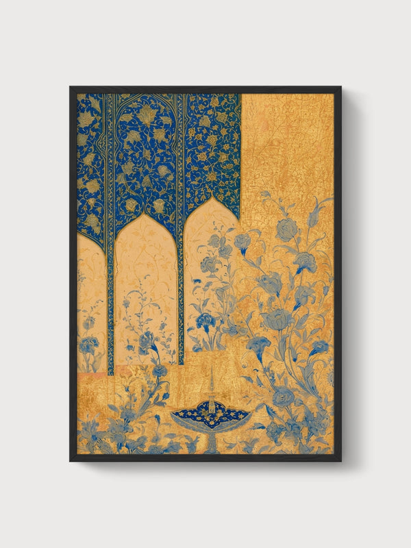 Persian Miniature Art Print poster in black frame