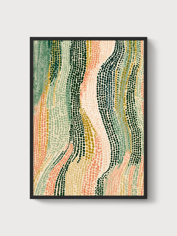Wabi Sabi Abstract Art Print poster in black frame