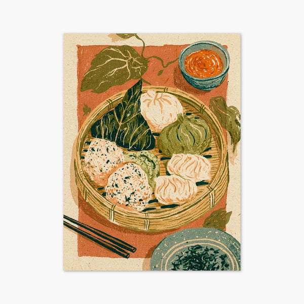 Dim Sum Bamboo Basket Print art print