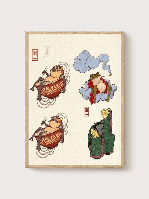 Frog Poster poster in oak frame