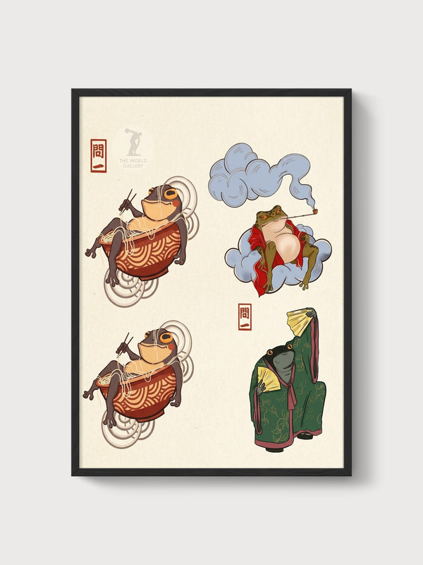 Frog Poster poster in black frame