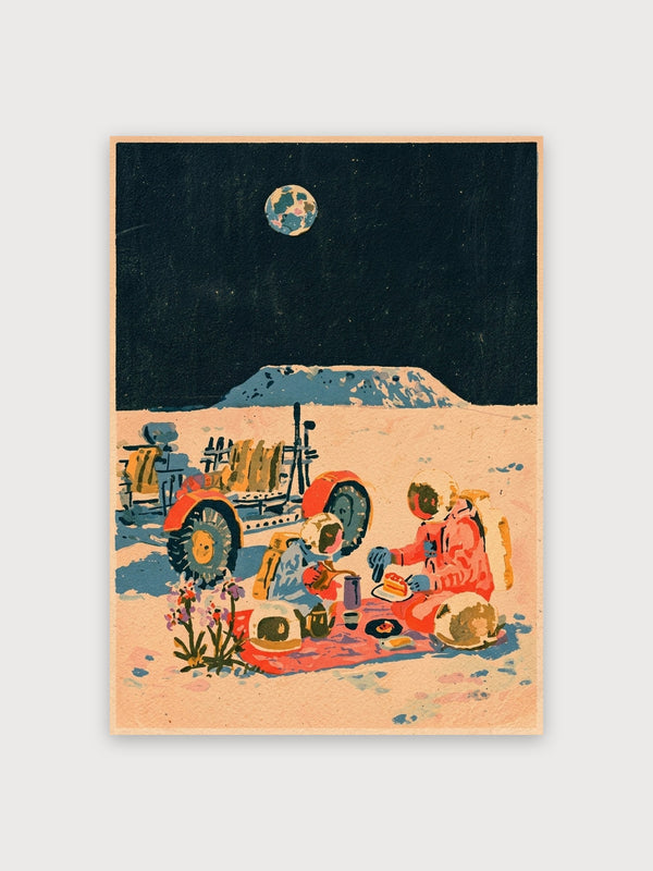 Moon Base Retro Space Explorer - Digital Download