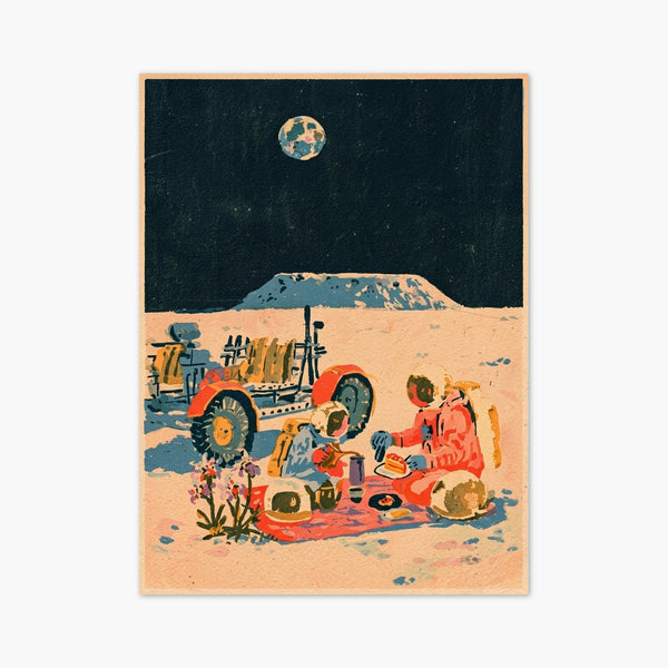 Astronaut Moon Picnic Art art print