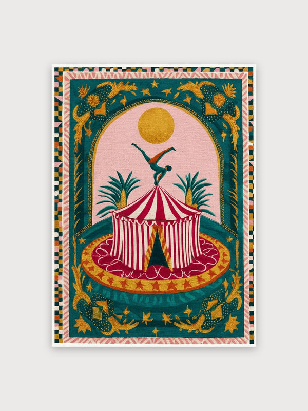 Art Deco Circus Acrobat Moon - Digital Download