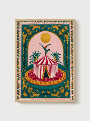 Vintage Circus Poster poster in oak frame