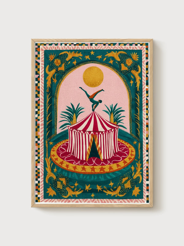 Vintage Circus Poster poster in oak frame