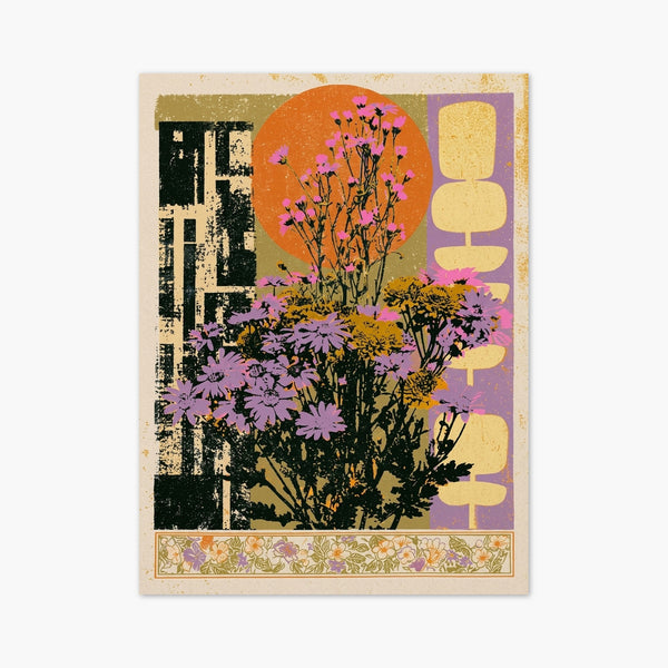 Retro Botanical Wildflower Print art print