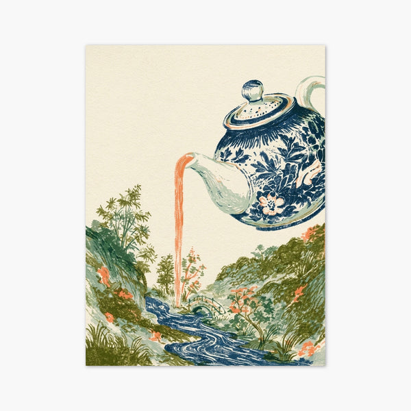 Japanese Teapot Landscape Print art print