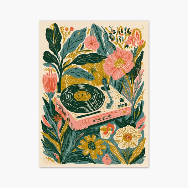 Turntable Vinyl Record Art Print art print