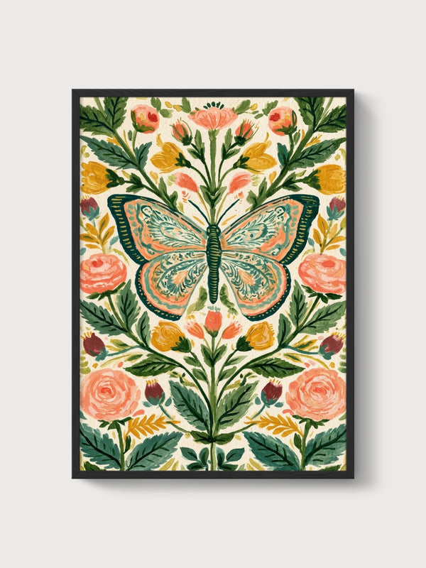 Monarch Butterfly Print poster in black frame