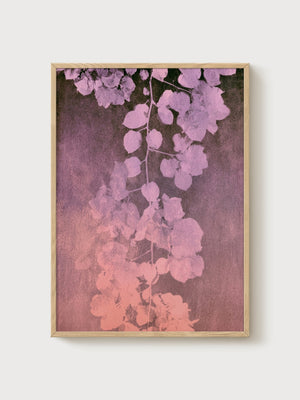 Botanical Wall Art Print poster in oak frame