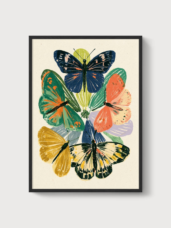 Butterfly Wall Art poster in black frame
