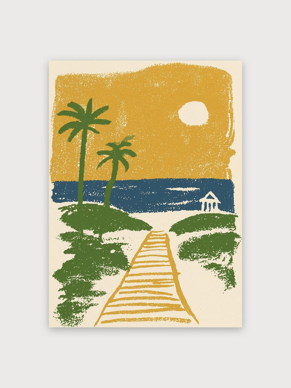 Tropical Boardwalk Retro Beach - Digital Download
