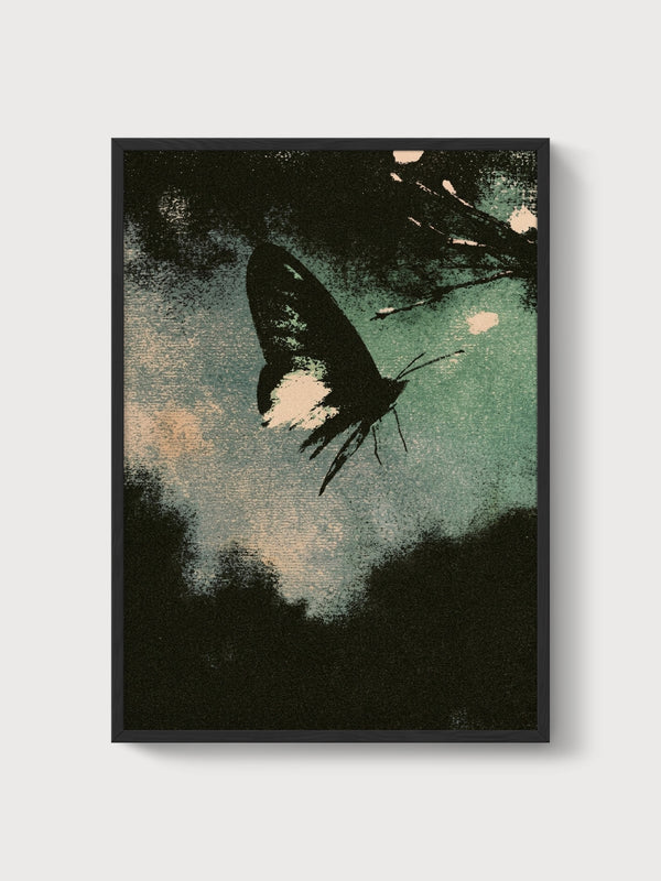 Monarch Butterfly Wall Art poster in black frame