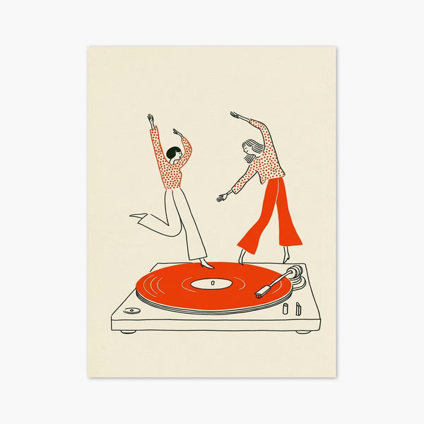 Retro Vinyl Dancers Print art print